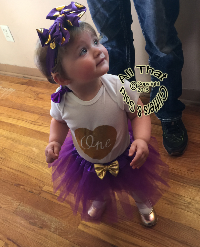 Purple and Gold Polka Dot 2nd 3rd 4th Girls Birthday tutu Outfits
