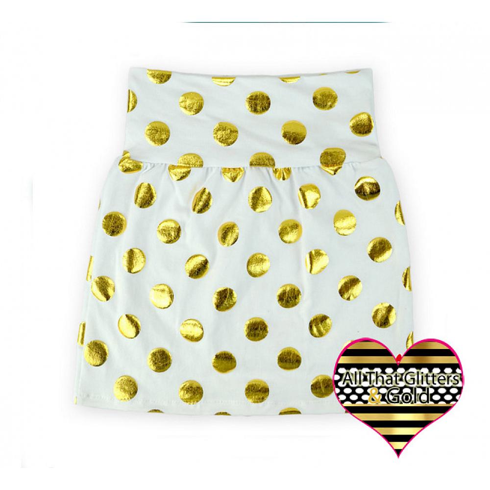 Gold Polka Dot Skirts Cute White and Gold Polka Dot Baby Girls Little Girls Skirts