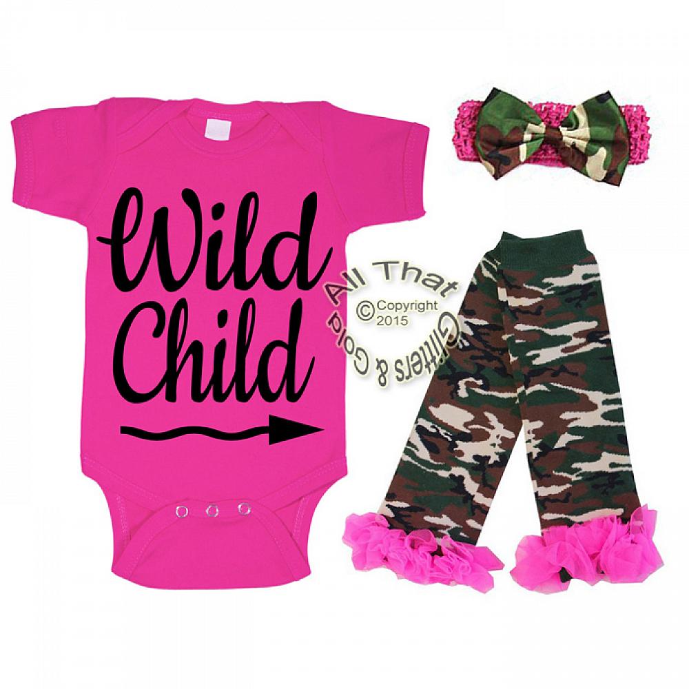 Baby girl 2025 pink camo clothes