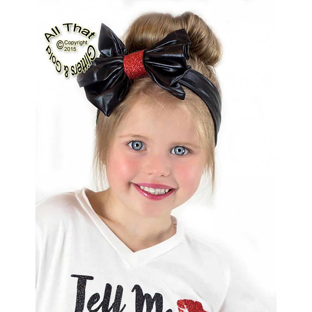 black hair bow headband