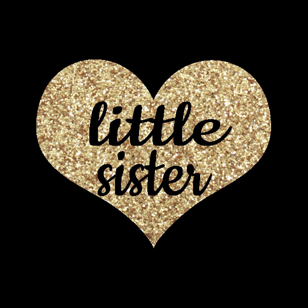 Little Middle Big Sister Glitter DIY Iron On Heat Transfer Vinyl For