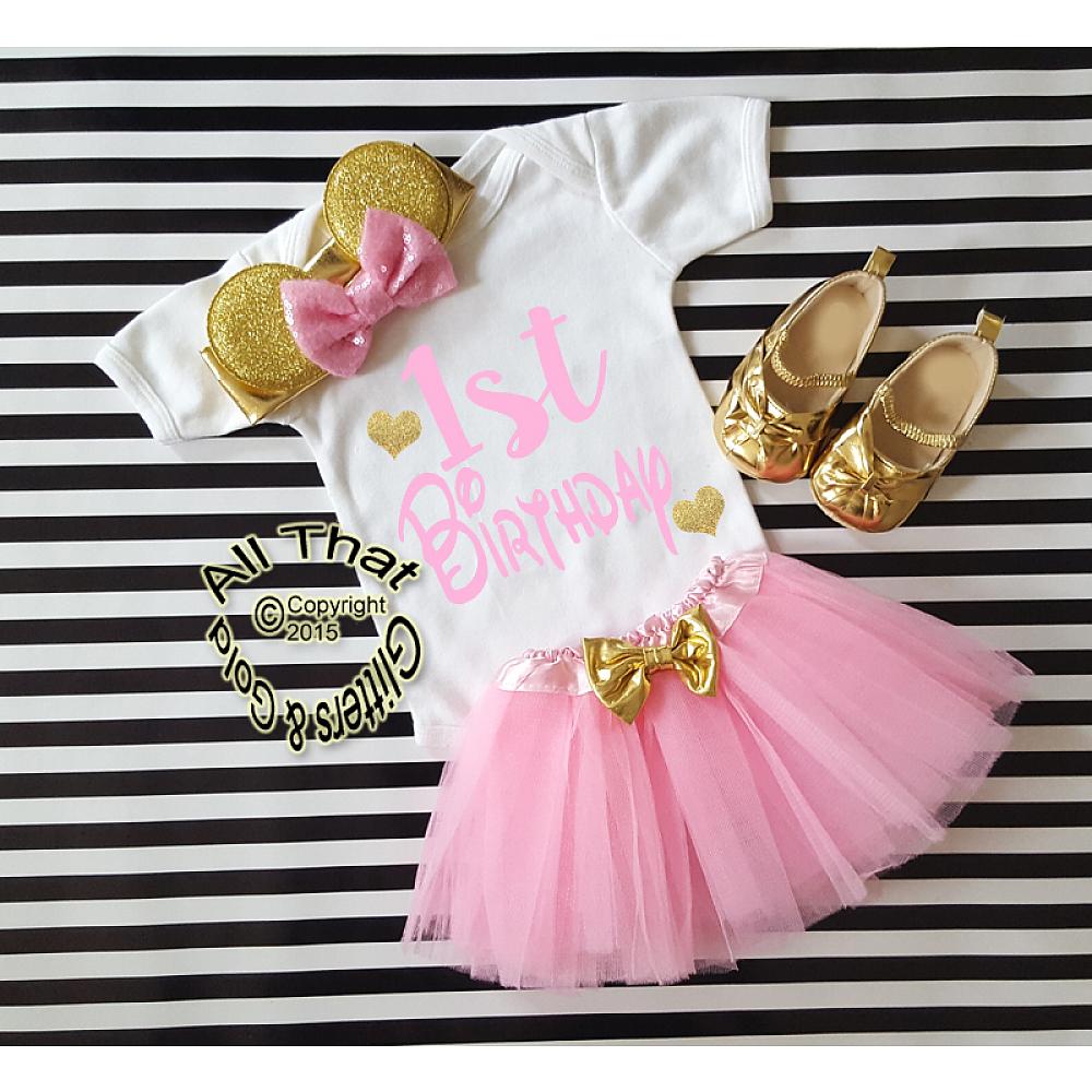 Pink and gold hotsell minnie mouse tutu dress