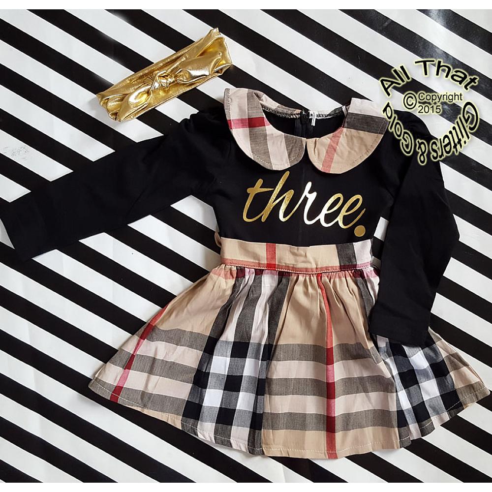 Cute Plaid Birthday Dresses For Toddlers Birthday Age Number Dresses