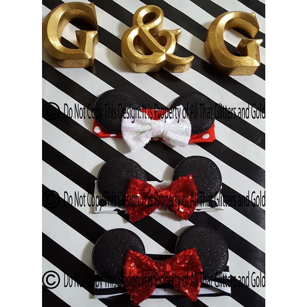 Minnie Mouse Sequin Bow Headband