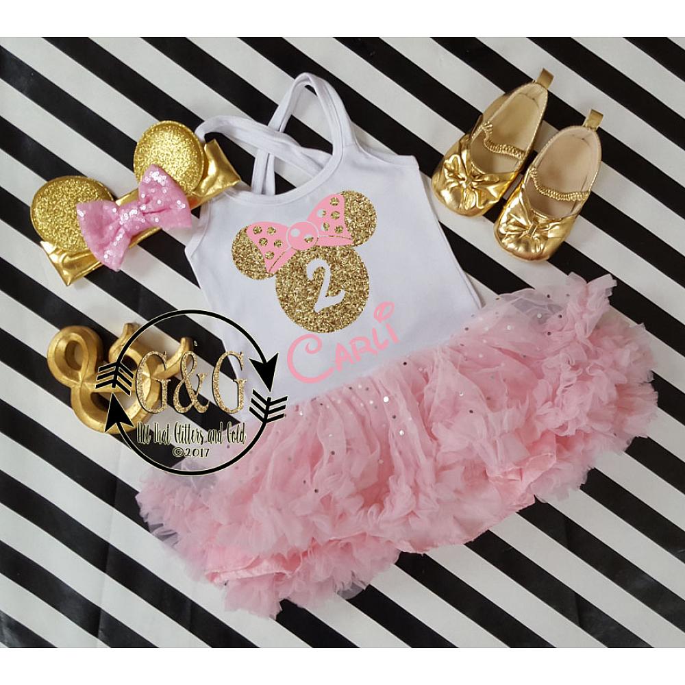 Minnie mouse tutu hot sale pink and gold