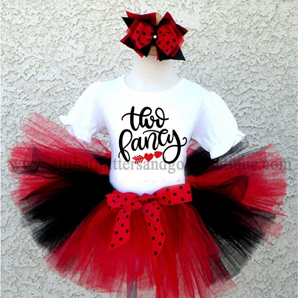 2nd Birthday Outfit Toddler Girl Two Fancy Black Red Tutu Set For Two Year Old