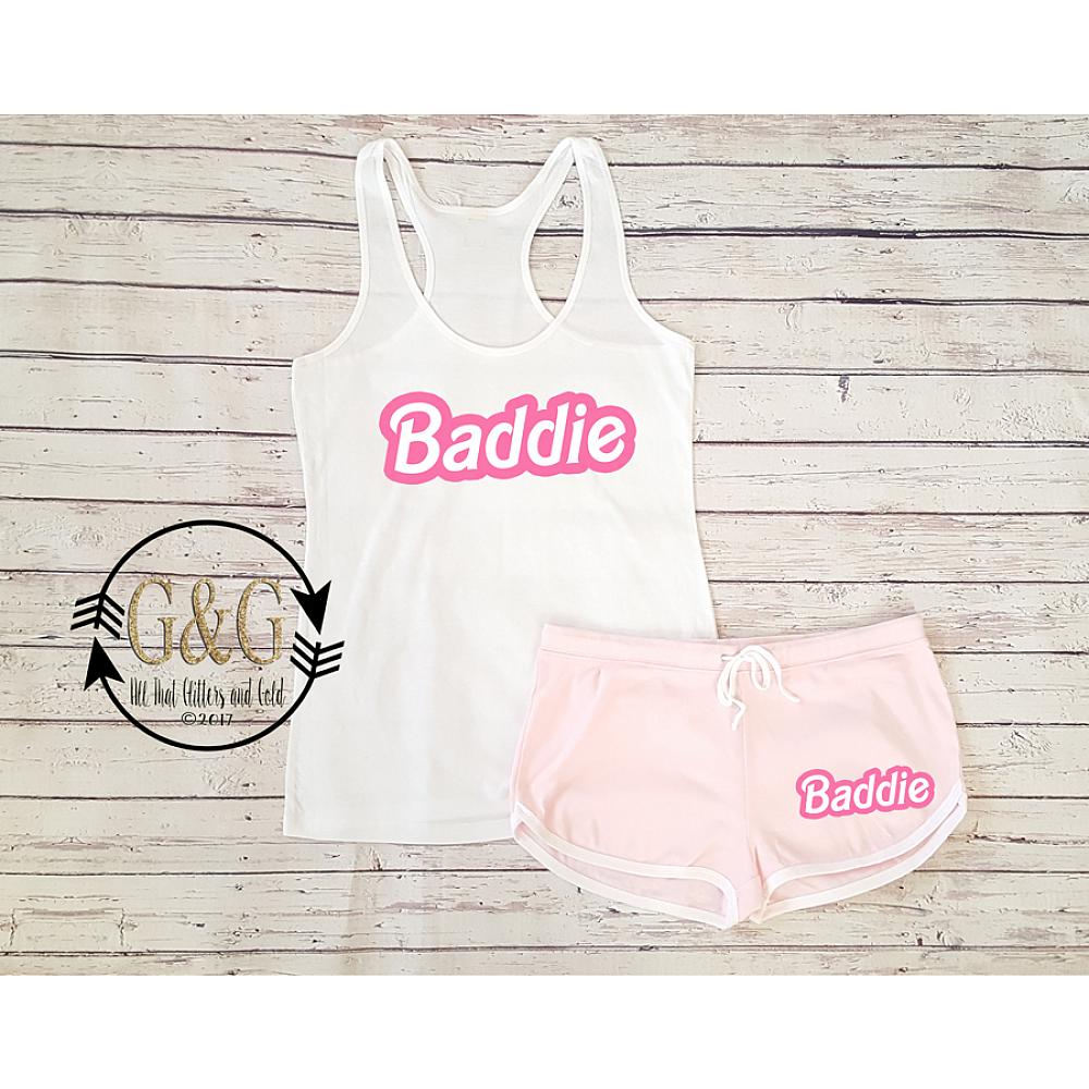 Clothing Sets For Women : Baddie Short Set : Short Sets: Booty Shorts :  Tank Top : Two Piece Shorts Set