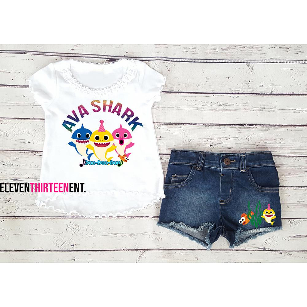 Baby shark outfit for hot sale girl