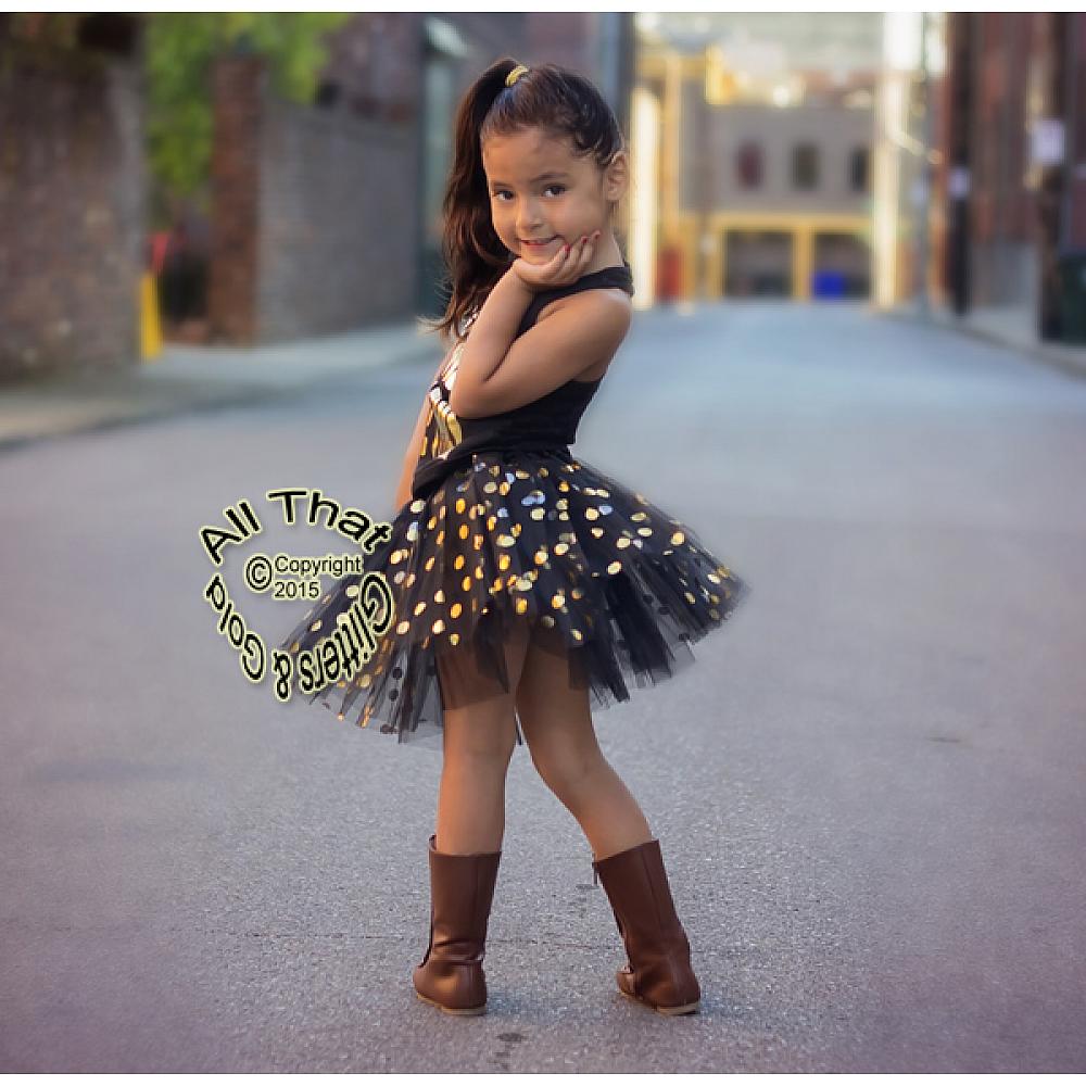 Gold Polka Dot Tutu Skirts For Baby Girls Toddler Little Girls Skirts