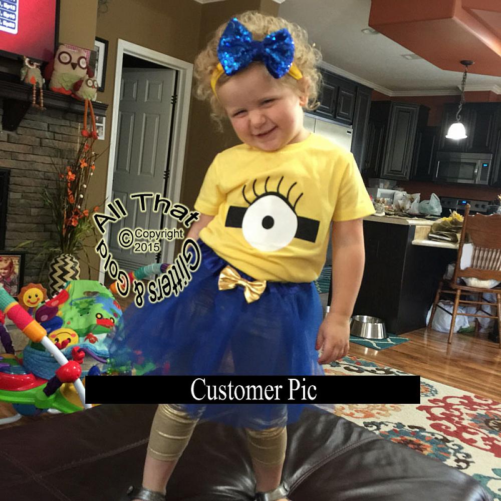 Minion Birthday Tutu Costume For Baby Girls Toddler Girls 0-3 months to  Size 6