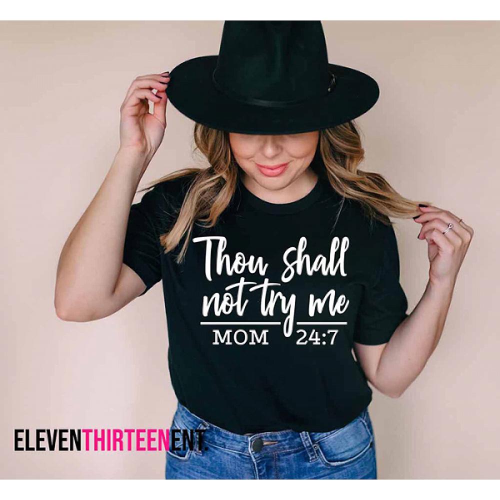 Healthy Wealthy Skinny Mom Shirt - Thou Shall Not Try Me - Holiday Gift Shirts - Funny Mom Gifts 3XL / Olive