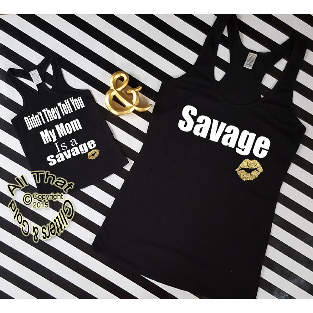 Mommy and Me Daughter Shirts - Funny Savage Tanks Tops