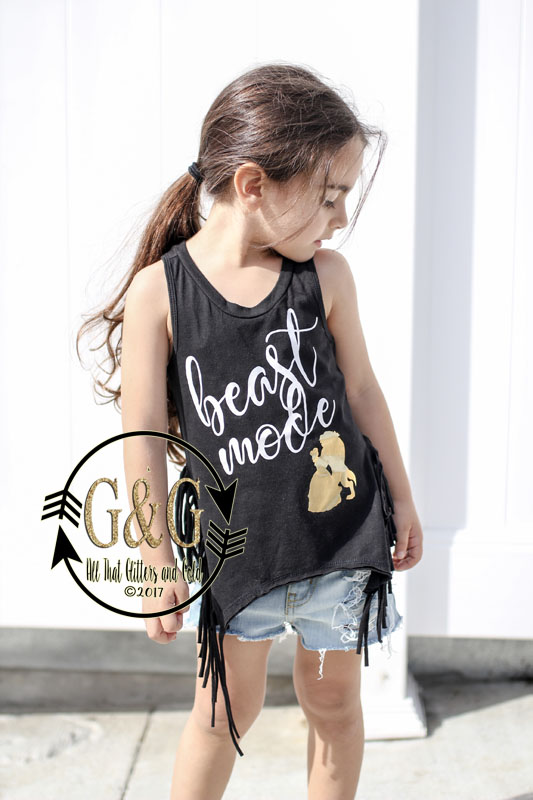 Beast Mode Fringe Tank Top Shirts For Toddlers and Big Girls