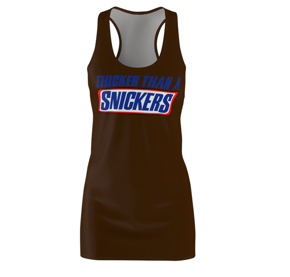 Thicker Than A Snickers Tank Mini Dress For Teens and Women