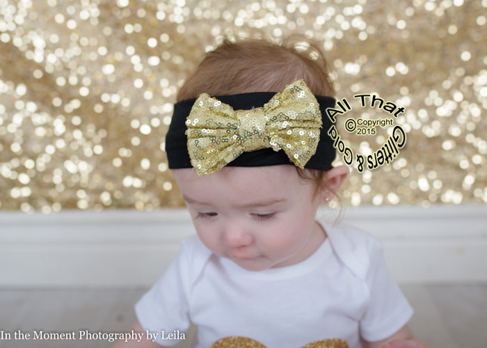 Black, White and Gold Glitter Half Baby Girl Birthday Outfit