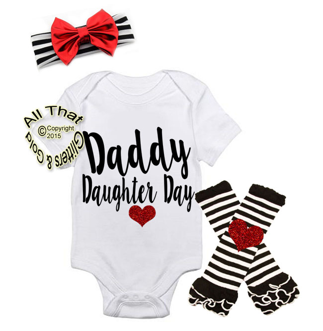 Black and Red Daddy' Daughter Day Baby Girl Outfit
