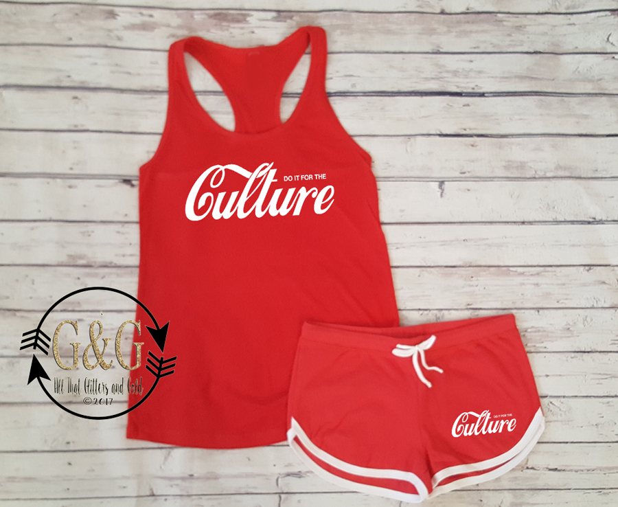Cute Do It For the Culture Summer Shorts Outfit Set For Juniors and Women