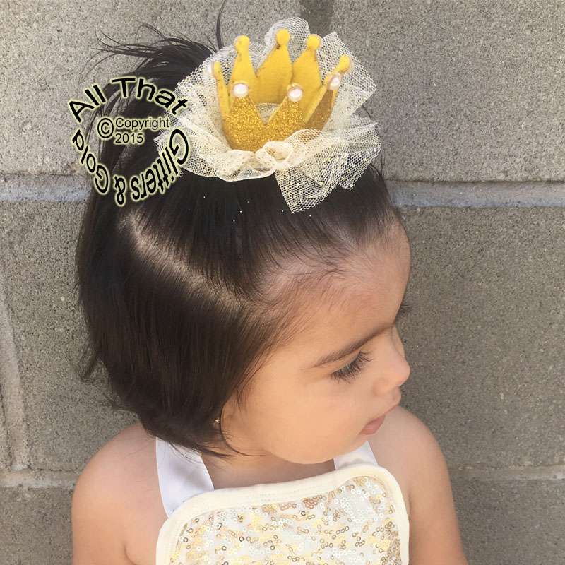 Glitter Gold Princess Hair Accessories Hair Clips Barrette For Baby Girls Toddler Girls