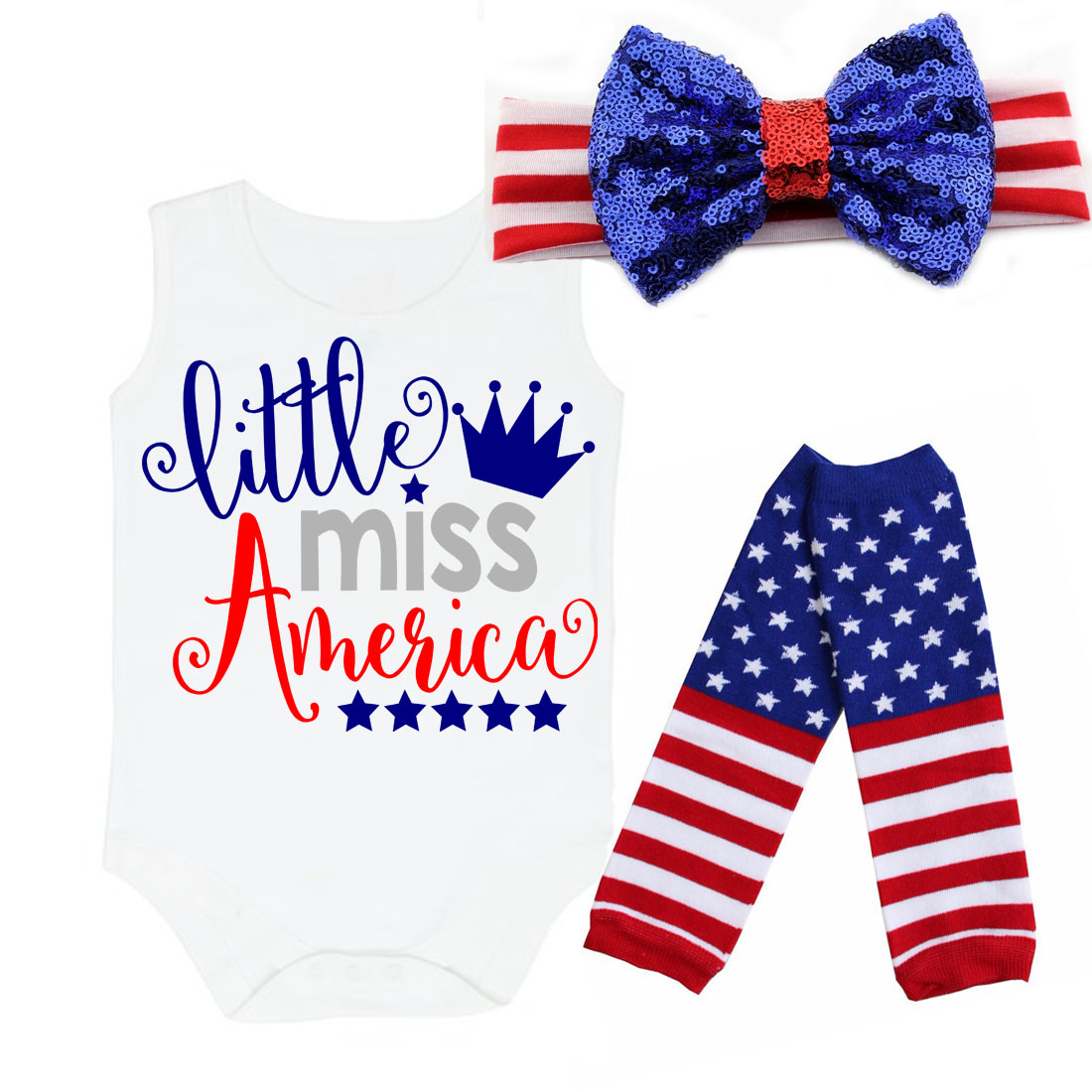 Little Miss America 4th of July Shirt or Outfit For Girls