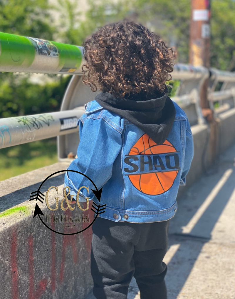 Personalized Basketball Denim Jacket For Babies To Youth