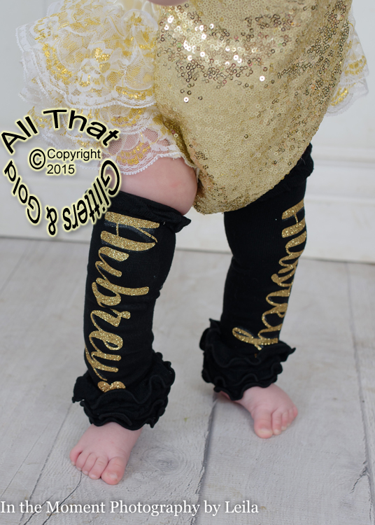 Personalized Glitter Baby Girl Leg Warmers