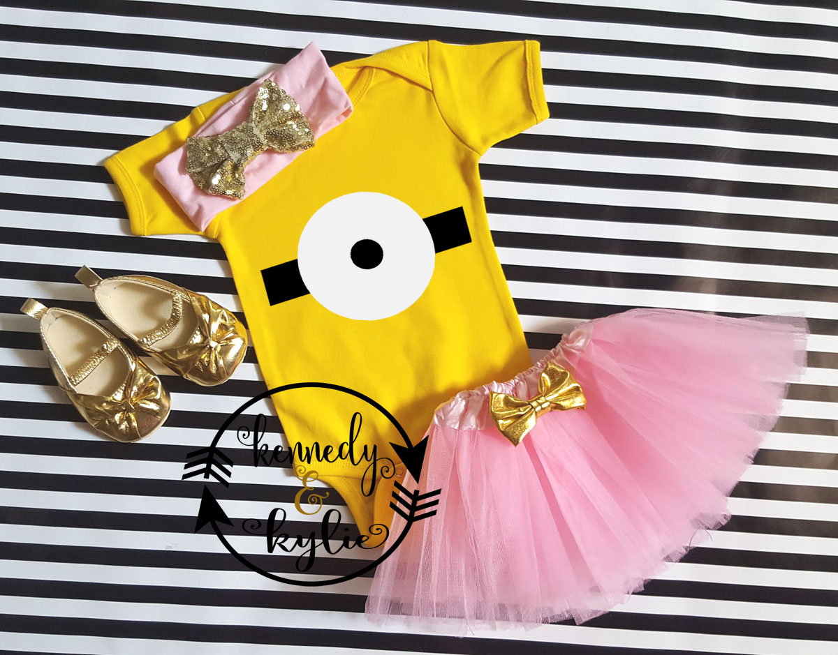 Pink Minion Birthday Tutu Costume For Baby Girls Toddler 0 3 Months To Size 6