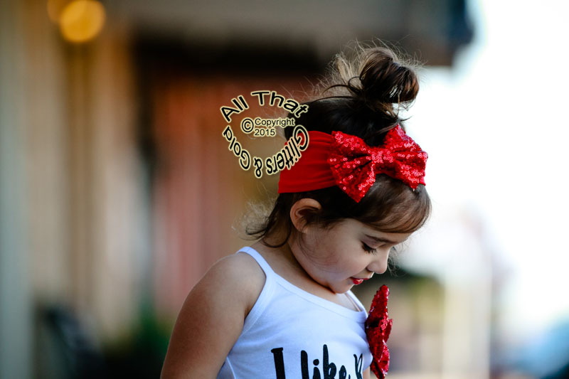 Red Sequin Baby and Little Girls Big Bow Headbands