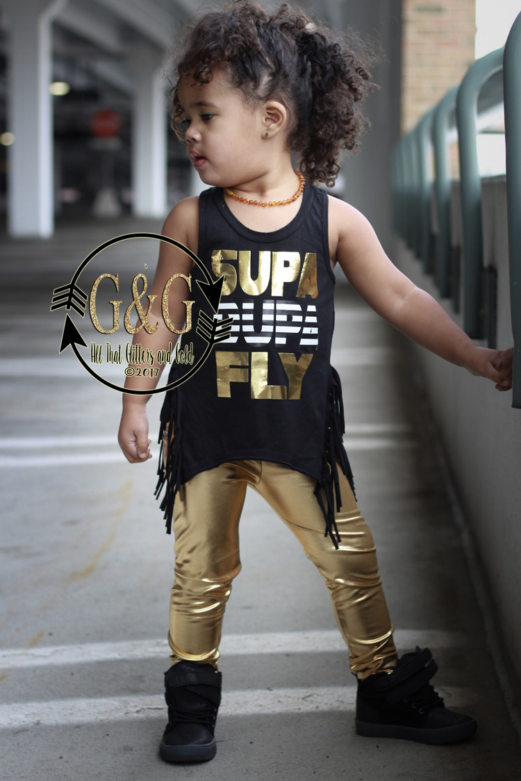 Supa Dupa Fly Fringe Tank Top Shirts For Toddlers and Big Girls