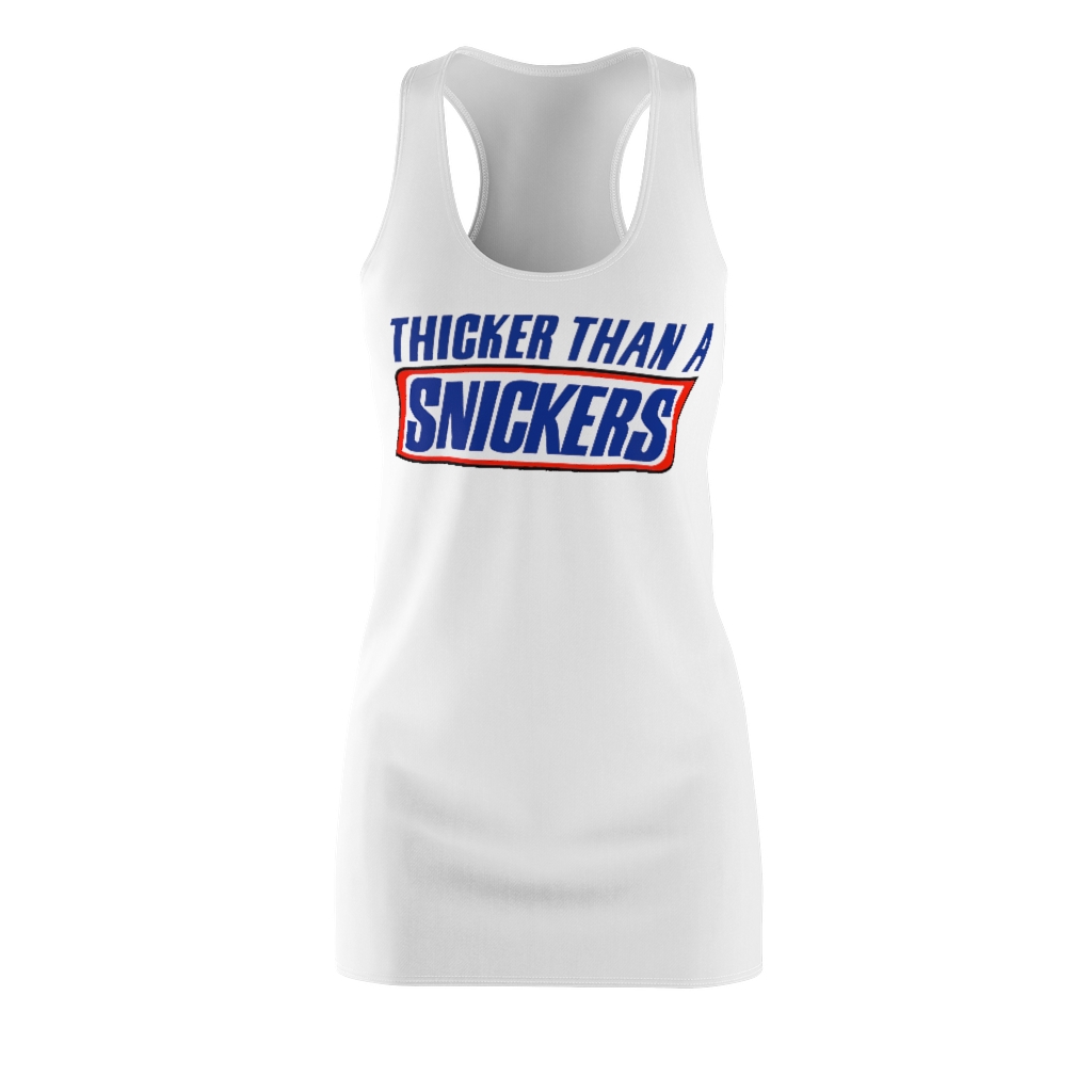 Thicker Than A Snickers Tank Mini Dress For Teens and Women