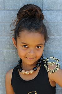 Black and Gold Glitter Sparkly Chunky Baby Girls, Little Girls and Women's Necklace