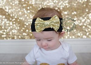 Black, White and Gold Glitter Half Baby Girl Birthday Outfit