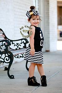 Black White and Gold Striped Baby and Little Girls Big Bow Headbands