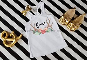 Deer Antlers Watercolor Birthday Shirts For all Ages