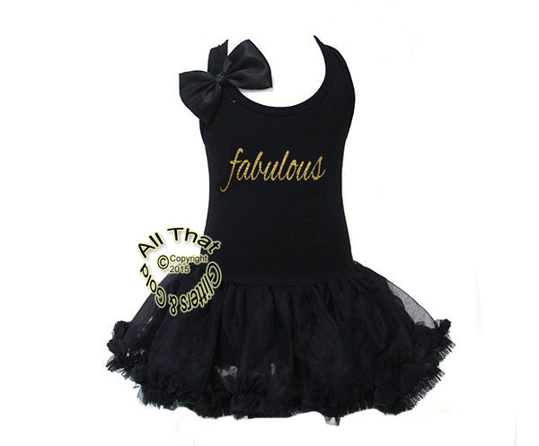 Gold Fabulous Black Boutique Tutu Dresses For Little Girls