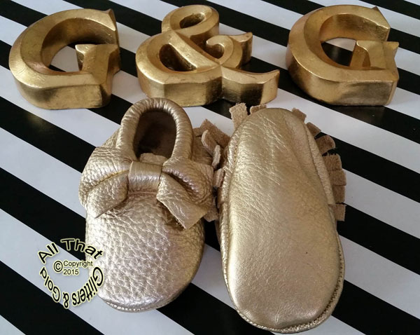Leather Gold Faux Snake Skin Soft Soled Baby Moccasin Shoes With Bows