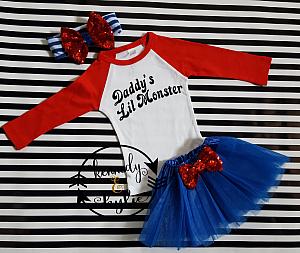 Cute Harley Quinn Birthday Tutu Costume For Baby Girls and Little Girls