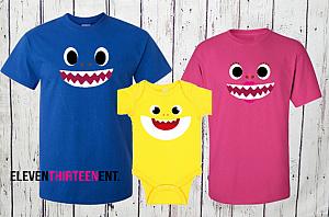 Shark Family Birthday Shirts - Shark Halloween Group Costumes