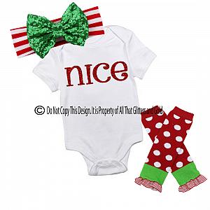 Glitter Nice Handmade Christmas Outfit For Baby Girls and Little Girls