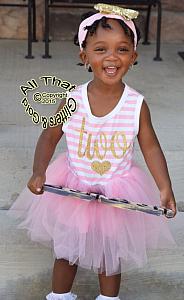 Pink and Gold Striped Birthday Age Tutu Dresses For Toddler Girls For Ages 1 to 4