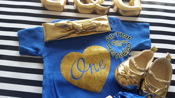 Royal Blue Gold One First Birthday Tutu Outfit