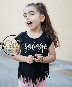 Savage Fringe Shirts For Toddlers and Big Girls