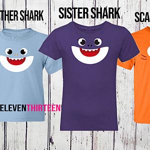 Shark Family Birthday Shirts - Shark Halloween Group Costumes