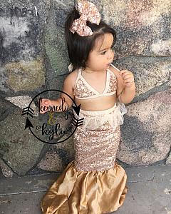 Fancy Sequin Mermaid Costume For Baby Girls and Little Girls