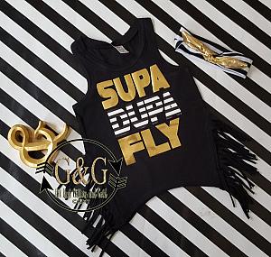 Supa Dupa Fly Fringe Tank Top Shirts For Toddlers and Big Girls