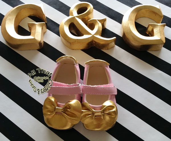 Gold and Pink Soft Soled Mary Jane Dress Baby Shoes